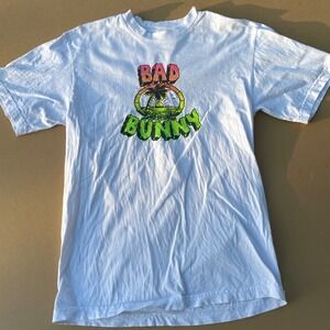 Bad Bunny T-Shirt Men Small White Concert Tour 2022 Un Verano Sin Ti Graphic Tee